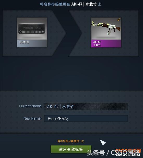 csgo改名卡怎么改中文（转换代码轻松给武器改中文名）