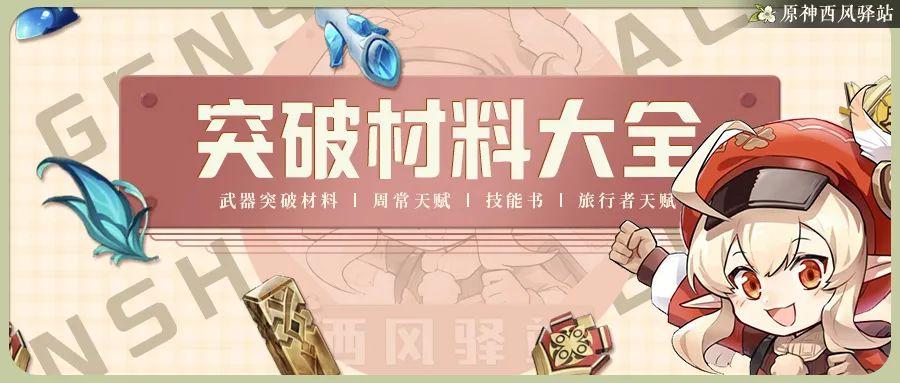 原神角色突破及武器升级材料图（原神升级突破材料一览清单）