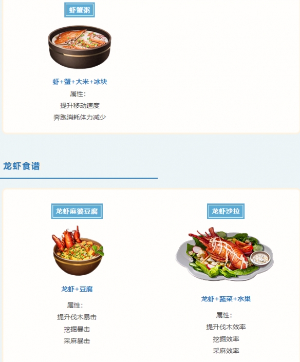 明日之后海洋版本食谱大全 明日之后海洋版本食谱一览